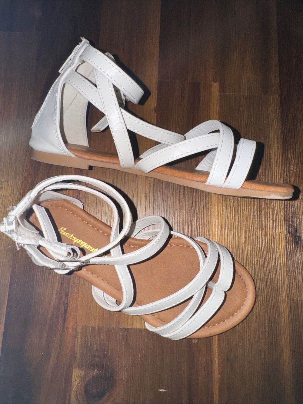 Funkymonkey White Gladiator Sandals Strappy - Girls Size 1